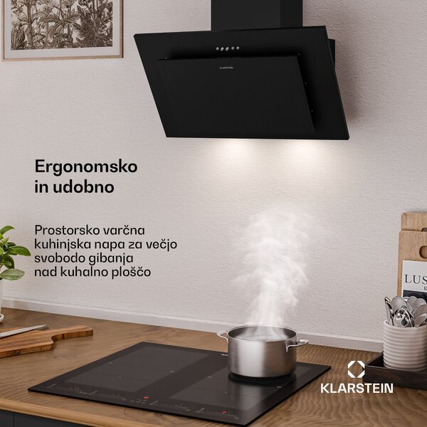 Klarstein Athena brezkontaktna napa | odvodni in recirkulacijski način | 254 m³/h | 56 W | 60 cm