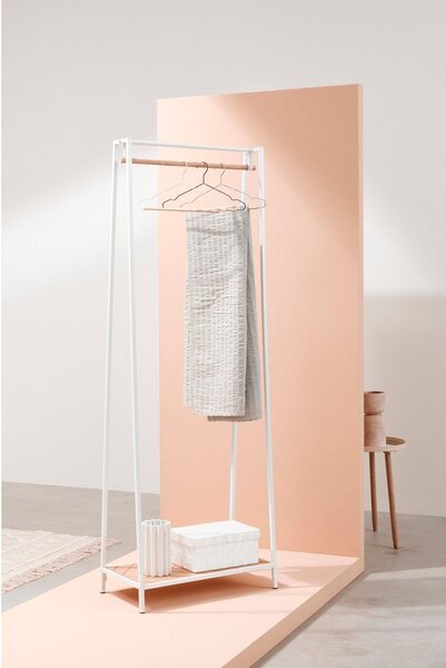 Belo/v naravni barvi jekleno stojalo za oblačila 63x180x34 cm Haldor – Yes Everyday