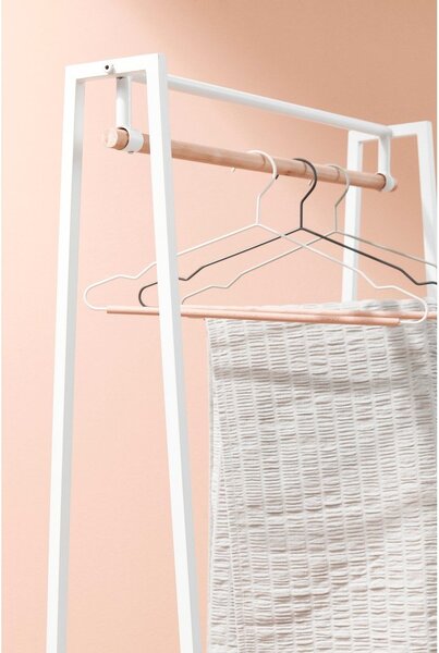 Belo/v naravni barvi jekleno stojalo za oblačila 63x180x34 cm Haldor – Yes Everyday