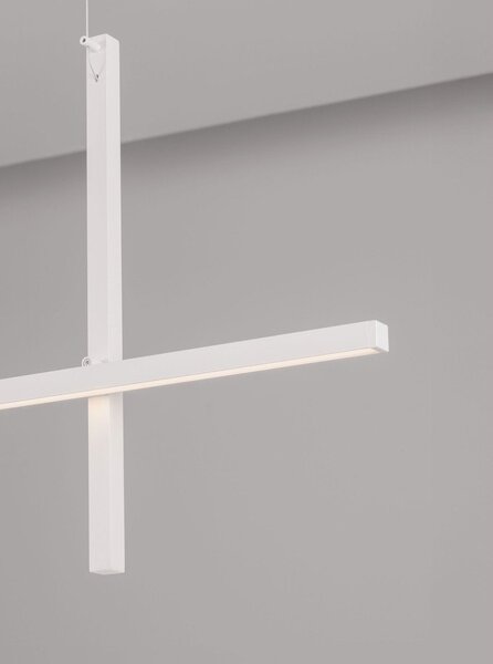 Mat bela aluminijasta LED viseča svetilka s senčilom iz akrilnega stekla Looma – Nova Luce