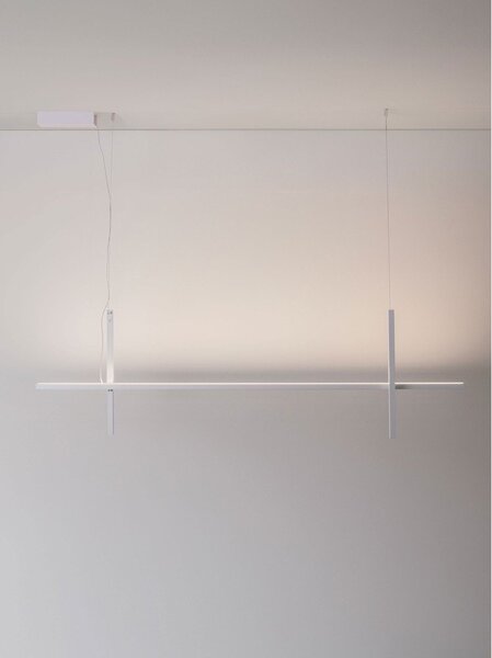 Mat bela aluminijasta LED viseča svetilka s senčilom iz akrilnega stekla Looma – Nova Luce