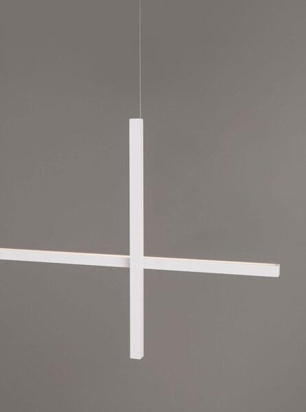 Mat bela aluminijasta LED viseča svetilka s senčilom iz akrilnega stekla Looma – Nova Luce