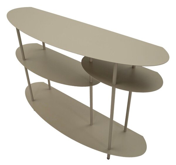 Sivo-bež kovinska stranska mizica 34x118 cm Saturn – Mauro Ferretti