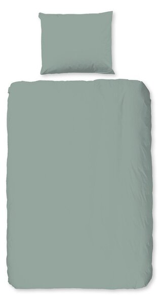 Žajbljevo zelena enojna flanelna posteljnina 140x200 cm Uni – Good Morning