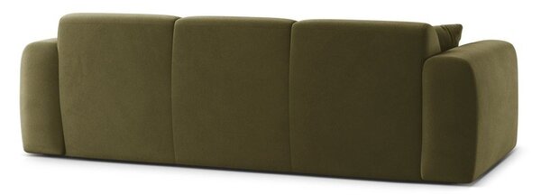 Kaki zelena žametna sedežna garnitura 235 cm Molino – Micadoni