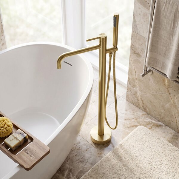 Samostoječa mešalna pipa Rea Foster Brush Gold