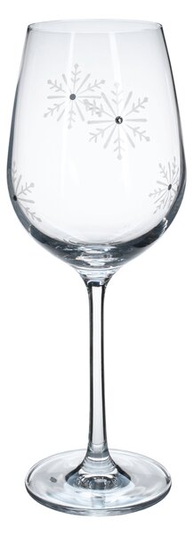 TEMPO-KONDELA SNOWFLAKE VINO, kozarci za vino, set 4, 450 ml, prozorna/bela