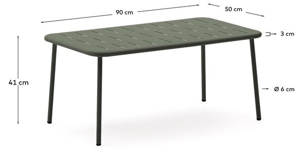 Jeklena vrtna klubska mizica 50x90 cm Zivia – Kave Home