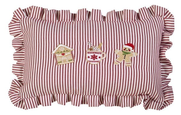 Okrasna blazina z božičnim motivom 30x50 cm Christmas Gingerbread Stripe – Catherine Lansfield