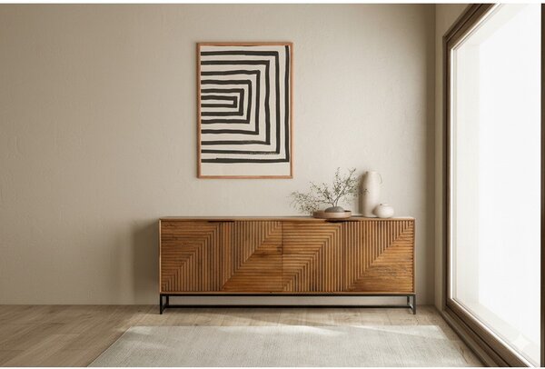 Komoda iz masivnega manga v naravni barvi 210x80x40 cm Nereida – MOME