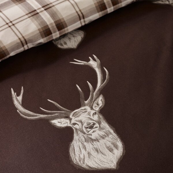 Temno rjava posteljnina za zakonsko posteljo 200x200 cm Stag – Catherine Lansfield