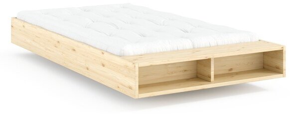 Postelja iz masivnega bora brez vzglavja z letvenim dnom 120x200 cm v naravni barvi Merge – Karup
