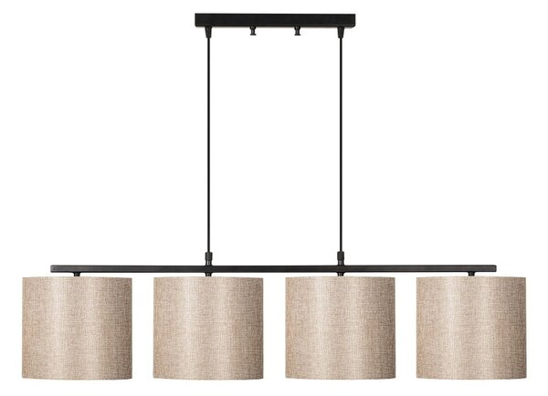 Črna viseča svetilka s tekstilnim senčilom Baston – Opviq lights