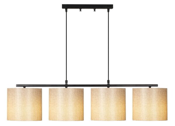 Črna viseča svetilka s tekstilnim senčilom Baston – Opviq lights
