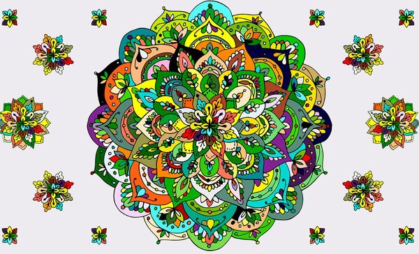 Tapeta zelena Mandala