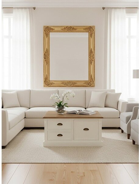 Bela klubska mizica v dekorju jelke 90x90 cm Hardwick – Premier Housewares