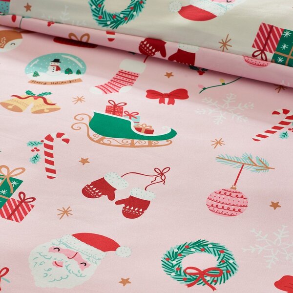 Enojna posteljnina 135x200 cm Christmas Happy Holidays – Catherine Lansfield