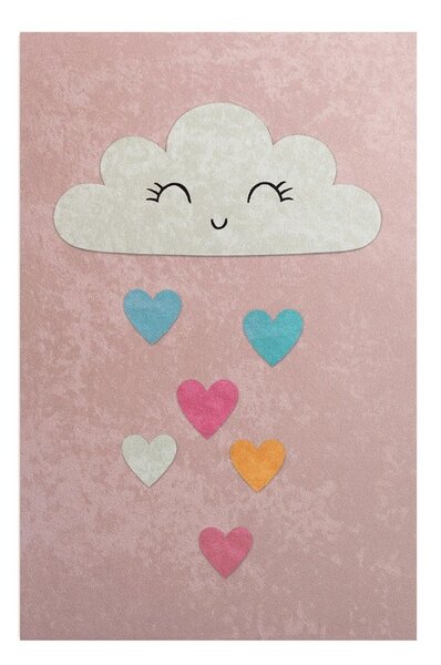 Rožnata pralna otroška preproga 140x190 cm Clouds – Mila Home