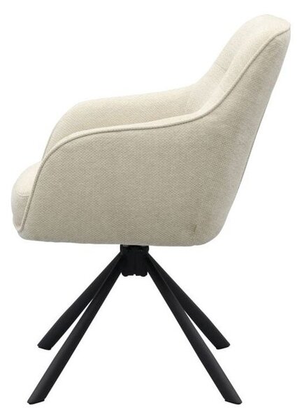 Kremno bel oblazinjen jedilni stol z nasloni za roke Avola – Unique Furniture