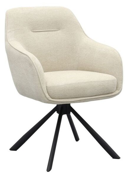 Kremno bel oblazinjen jedilni stol z nasloni za roke Avola – Unique Furniture