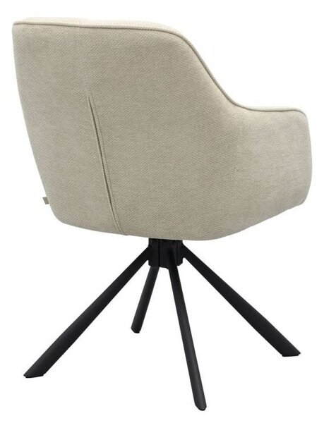 Kremno bel oblazinjen jedilni stol z nasloni za roke Avola – Unique Furniture