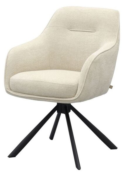 Kremno bel oblazinjen jedilni stol z nasloni za roke Avola – Unique Furniture