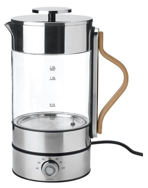 Steklen grelnik vode v srebrni barvi 1,2 l Emma – Stelton