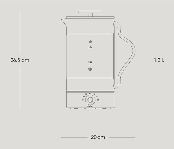 Steklen grelnik vode v srebrni barvi 1,2 l Emma – Stelton