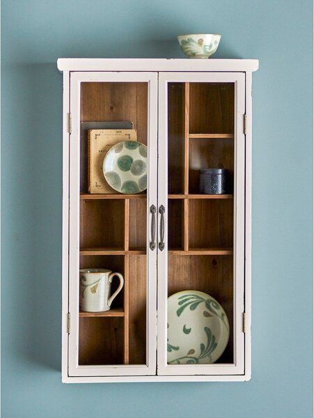 Bela vitrina iz masivne jelke 50x80x14 cm Hazem – Bloomingville