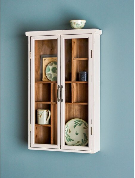 Bela vitrina iz masivne jelke 50x80x14 cm Hazem – Bloomingville