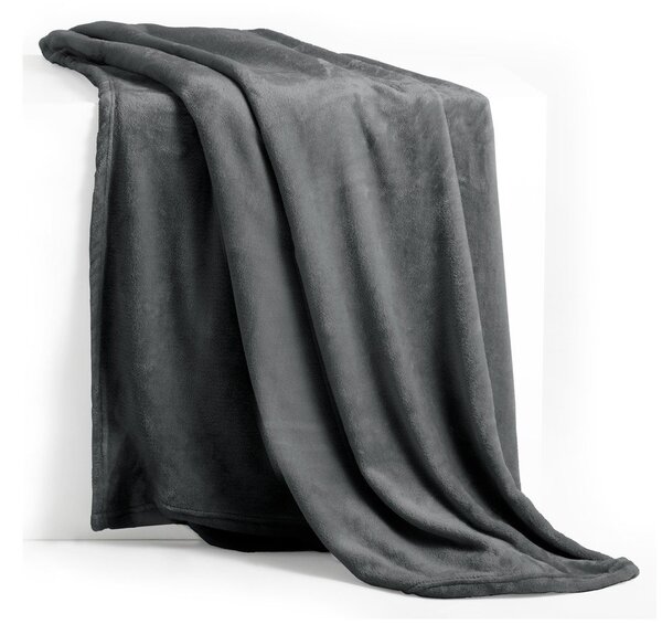 Temno siva odeja iz mikrovlaken DecoKing Mic, 150 x 200 cm