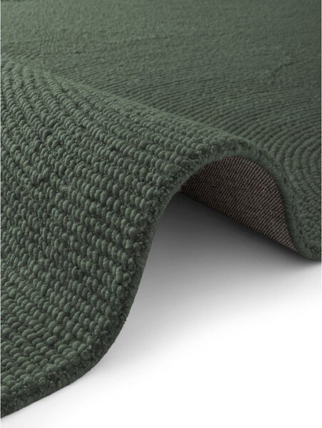 Temno zelena ročno tkana volnena preproga 160x230 cm Calmio – Hanse Home