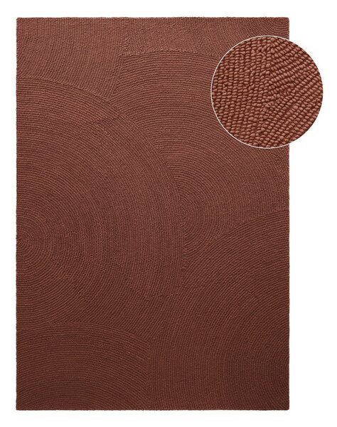 Opečnato oranžna ročno tkana volnena preproga 80x150 cm Calmio – Hanse Home