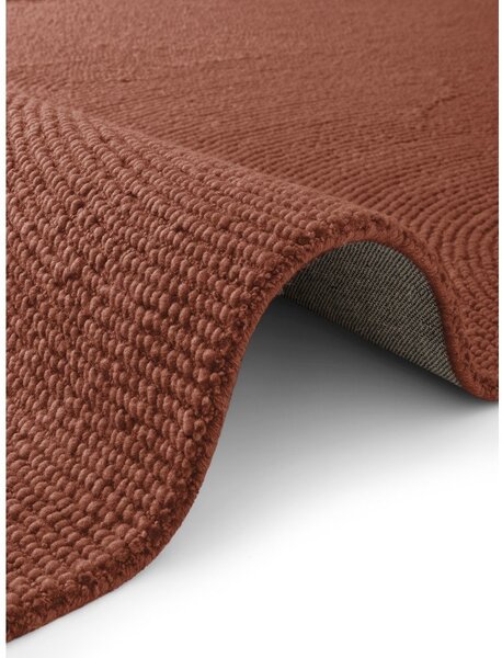 Opečnato oranžna ročno tkana volnena okrogla preproga ø 120 cm Calmio – Hanse Home