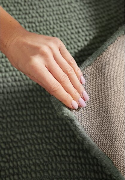 Temno zelena ročno tkana volnena preproga 160x230 cm Calmio – Hanse Home