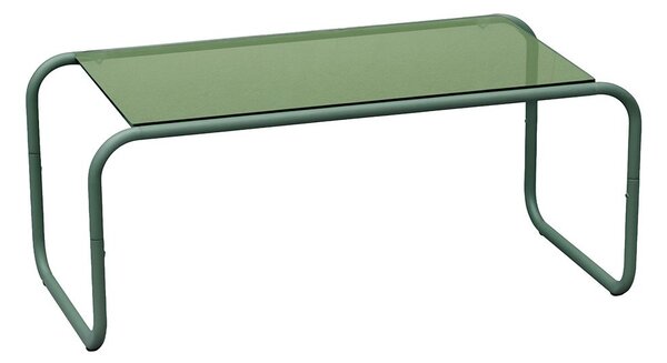 Zelena klubska mizica s stekleno mizno ploščo 40x80 cm Ventana – Leitmotiv