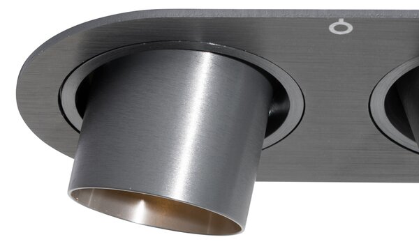 Komplet 6 vgradnih reflektorjev Gunmetal GU10 35mm Nastavljivi 2-Light - Installa