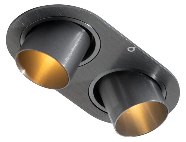 Okrogel vgradni reflektor pištola GU10 35 mm nagibni 2-lučni - Installa