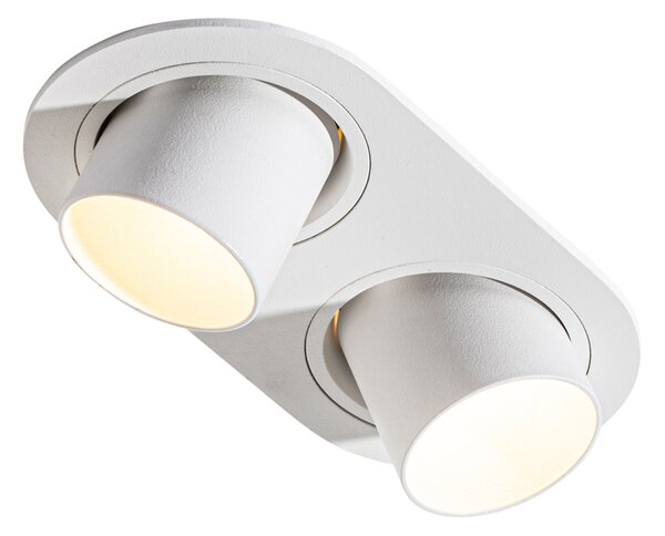Okrogel vgradni reflektor beli GU10 35 mm nagibni 2-lučni - Installa