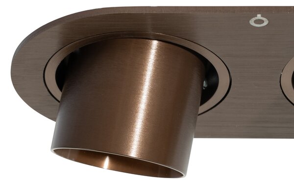 Komplet 6 vgradnih reflektorjev temno bronaste barve GU10 35 mm, nagibni, 2-luči - Installa