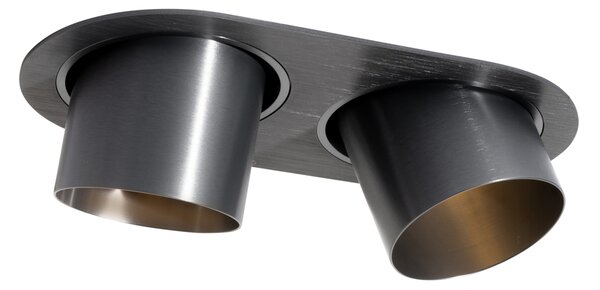 Okrogel vgradni reflektor bronasto-sive barve GU10 70 mm nagibni 2-lučni - Installa