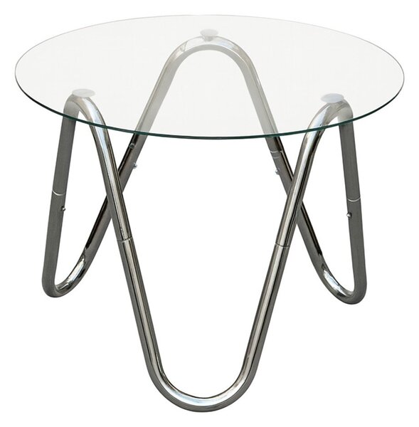 Okrogla stranska mizica s stekleno mizno ploščo ø 50 cm Ventana Round – Leitmotiv