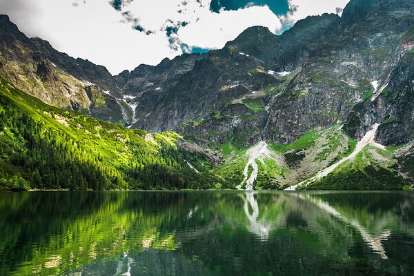 Fototapeta Morsko oko v slovaških Tatrah