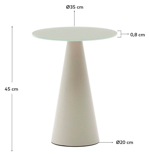 Okrogla stranska mizica s stekleno mizno ploščo ø 35 cm Wilshire – Kave Home