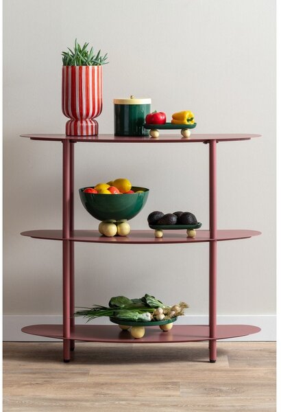 Bordo rdeč kovinski regal 90x82x28 cm Riqueza – Leitmotiv