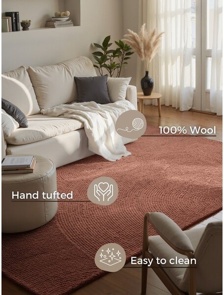 Ročno tkana volnena preproga v barvi terakote 80x150 cm Calmio – Hanse Home
