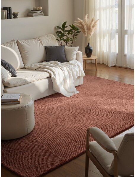 Ročno tkana volnena preproga v barvi terakote 80x150 cm Calmio – Hanse Home