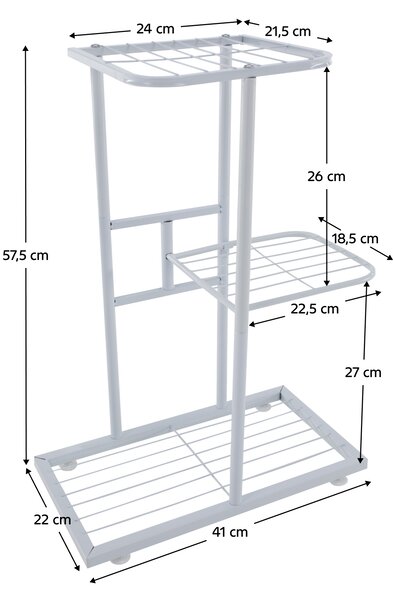 KONDELA Kovinsko stojalo za rože, belo, BAMIR TIP 5