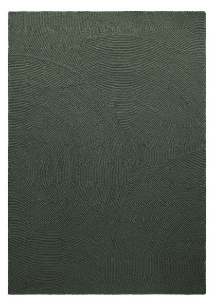 Temno zelena ročno tkana volnena preproga 160x230 cm Calmio – Hanse Home