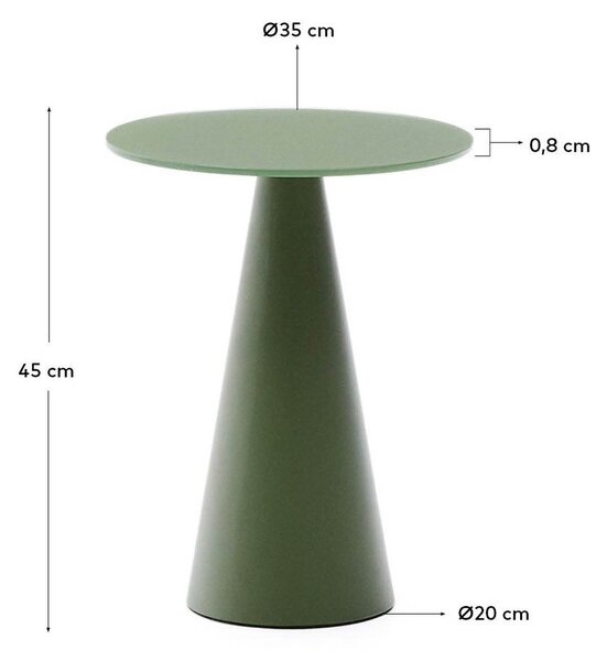 Okrogla stranska mizica s stekleno mizno ploščo ø 35 cm Wilshire – Kave Home